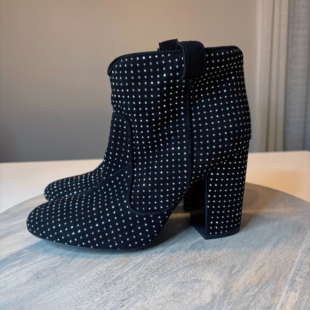 Laurence Dacade Black Studded Suede Ankle Boots Women's EU 38.5 US 8.5 Designer - Picture 2 of 11